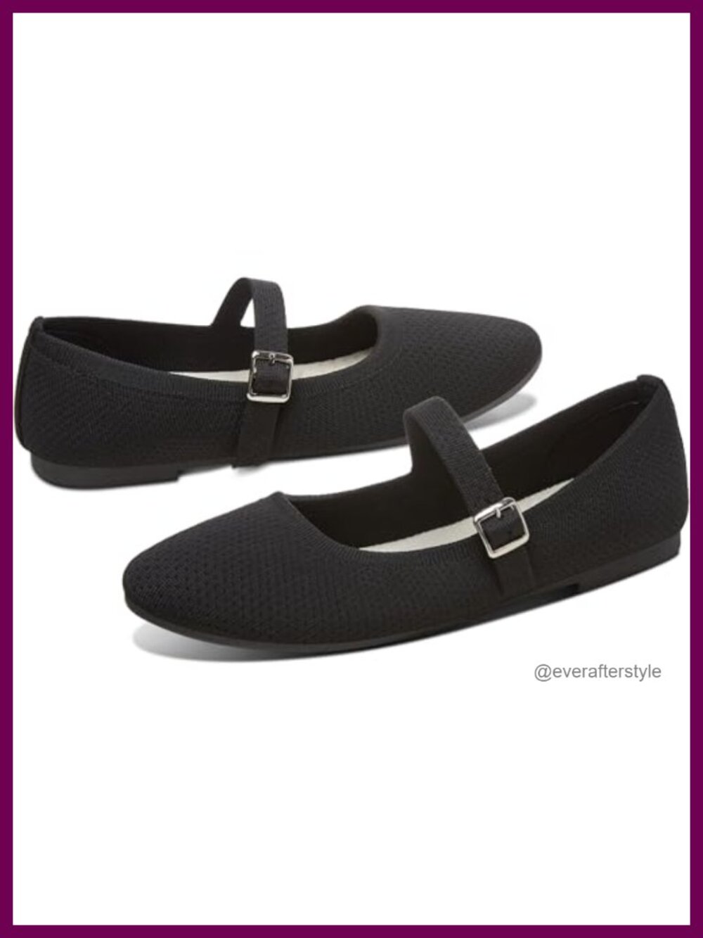 Women Knit Mary Jane Flats Mesh Strap Ballet Round Toe Washable Comfort Shoes